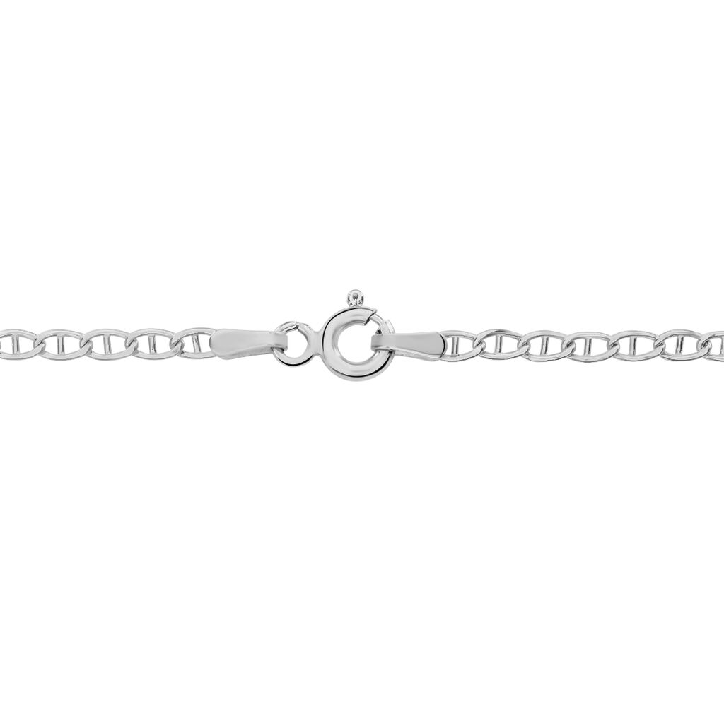 Cha&icirc;ne Capucin Or Blanc Maille Marine Plate - Chaines Femme | Histoire d&rsquo;Or