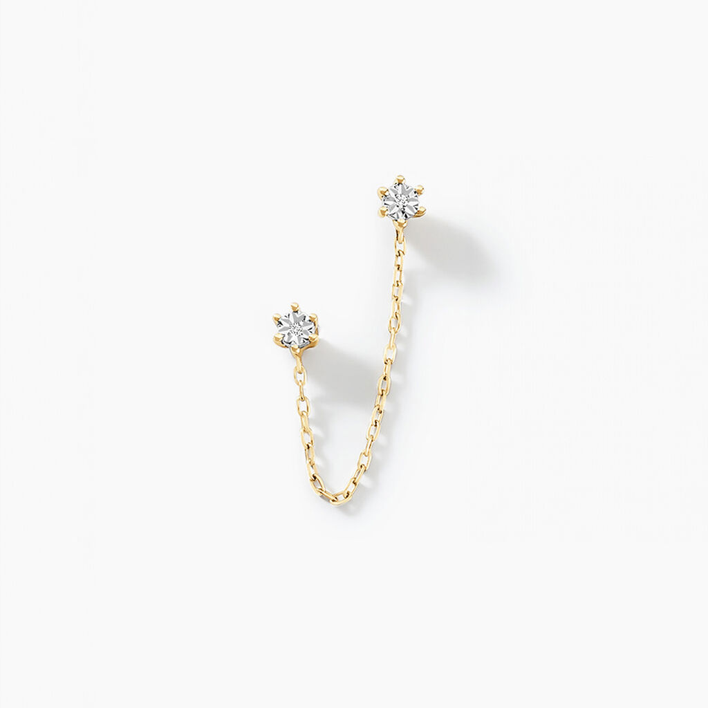 Bijou D'oreille Unitaire Godric Or Jaune Diamant - Boucles d'oreilles pierres pr&eacute;cieuses Femme | Histoire d&rsquo;Or