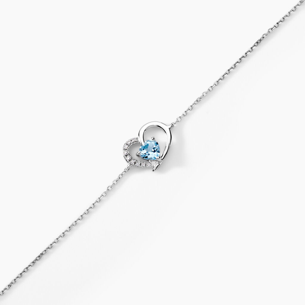 Bracelet Eliana Or Blanc Topaze Et Oxyde De Zirconium - Bracelets Pierre Femme | Histoire d&rsquo;Or