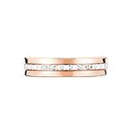 Alliance Fantaisie Diamantee Ruban Plat Or Bicolore - Alliances Classiques Unisex | Histoire d&rsquo;Or