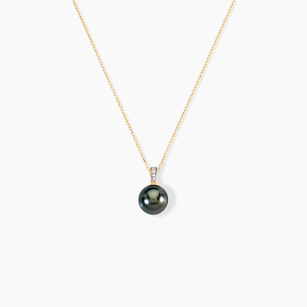 Collier Jodocus Or Jaune Perle De Tahiti Oxyde Zirconium - Anniversaire Femme | Histoire d&rsquo;Or