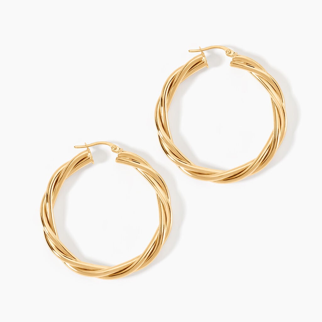 Cr&eacute;oles Tegan Or Jaune - Boucles d'oreilles 18 carats Femme | Histoire d&rsquo;Or