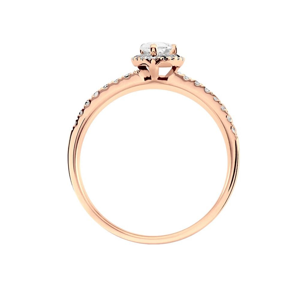 Bague Solitaire Tatiana Or Rose Diamant - Bagues de fian&ccedil;ailles vintage Femme | Histoire d&rsquo;Or