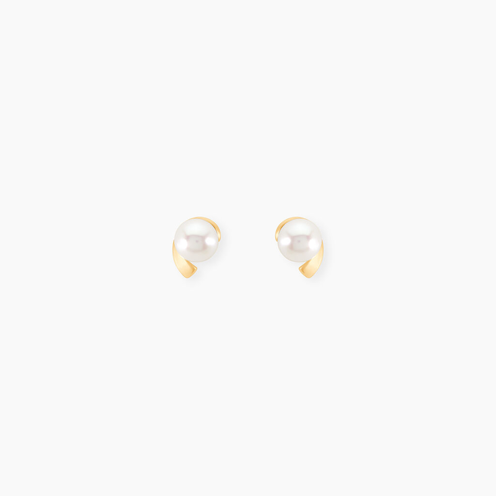 Boucles D'oreilles Puces Odelle Or Jaune Perle De Culture - Clous d'oreilles Femme | Histoire d&rsquo;Or