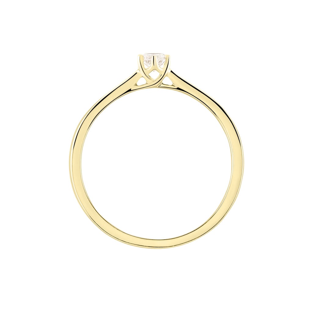 Bague Solitaire Athena Or Jaune Diamant - Bagues de fian&ccedil;ailles vintage Femme | Histoire d&rsquo;Or