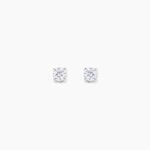 Boucles D'Oreilles Puces One Or Blanc Diamants - Boucles d'oreilles pierres pr&eacute;cieuses Femme | Histoire d&rsquo;Or