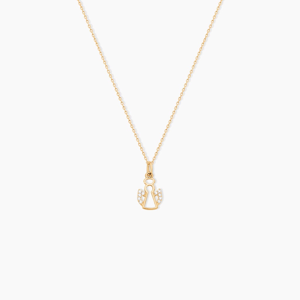 Pendentif Angel Or Jaune Oxyde De Zirconium - Pendentifs ange Famille | Histoire d&rsquo;Or