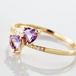 Bague Myrtie Or Jaune Amethyste Violet Oxyde De Zirconium - Bagues pierres fines Femme | Histoire d&rsquo;Or