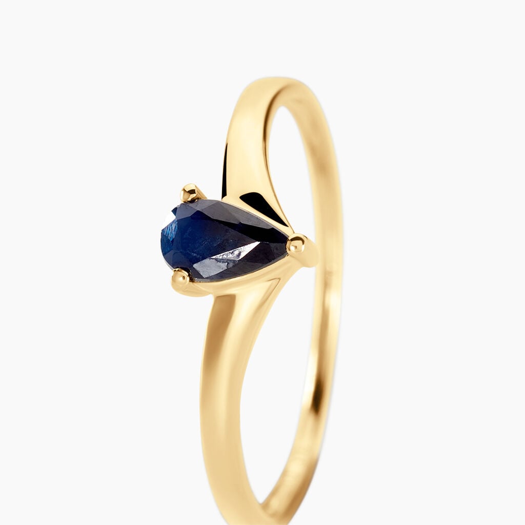 Bague Solitaire Pluie D'Eclat Or Jaune Saphir - Bagues de fian&ccedil;ailles vintage Femme | Histoire d&rsquo;Or