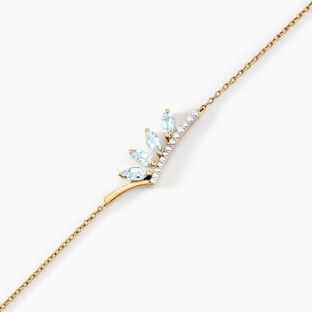 Bracelet Tiara Or Jaune Topaze Oxyde De Zirconium - Bracelets Pierre Femme | Histoire d&rsquo;Or
