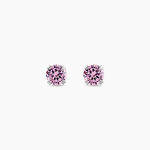 Boucles D'oreilles Puces Carin Or Blanc Oxydes De Zirconium - Boucles d'oreilles empierr&eacute;es Femme | Histoire d&rsquo;Or