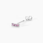 Boucles D'oreilles Puces Mai-ly Argent Blanc Oxyde De Zirconium - Boucles d'oreilles empierr&eacute;es Femme | Histoire d&rsquo;Or