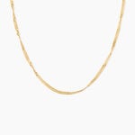 Collier Imanie Maille Singapour Argent Dor&eacute; A L'Or 750/1000 - Bijoux sans pierre Femme | Histoire d&rsquo;Or