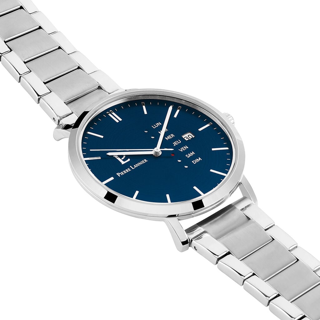 Montre Pierre Lannier Data Bleu - Montres &eacute;tanches Homme | Histoire d&rsquo;Or