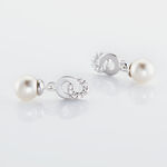 Boucles D'oreilles Pendantes Anilie Argent Blanc Perle D'imitation - Boucles d'oreilles pendantes Femme | Histoire d&rsquo;Or