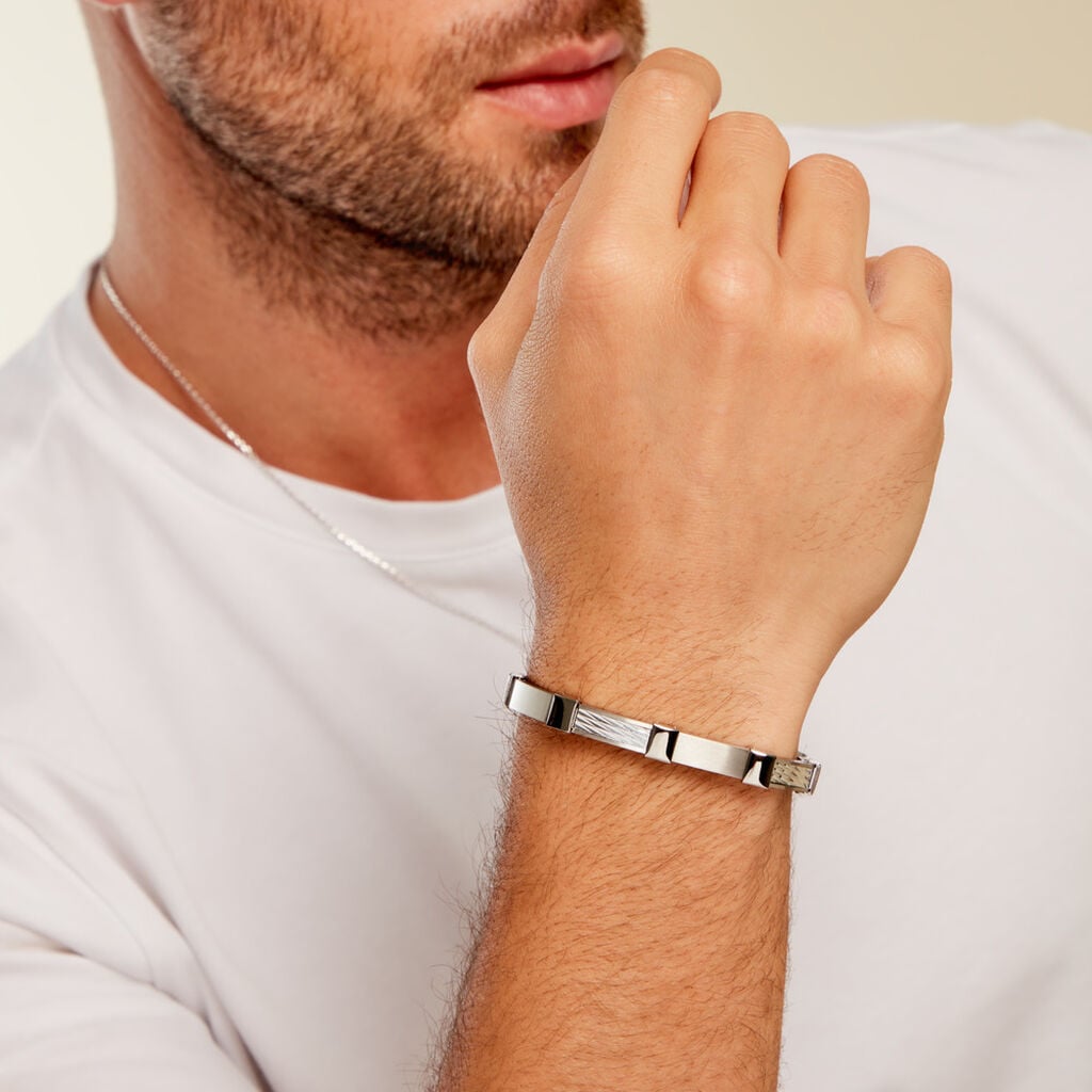Bracelet Jack Acier Blanc - Bracelets fantaisie Homme | Histoire d&rsquo;Or