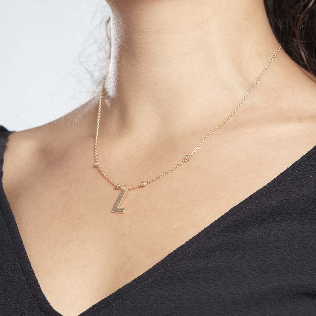 Collier Plaqu&eacute; Or Jaune Lettra - Anniversaire Femme | Histoire d&rsquo;Or