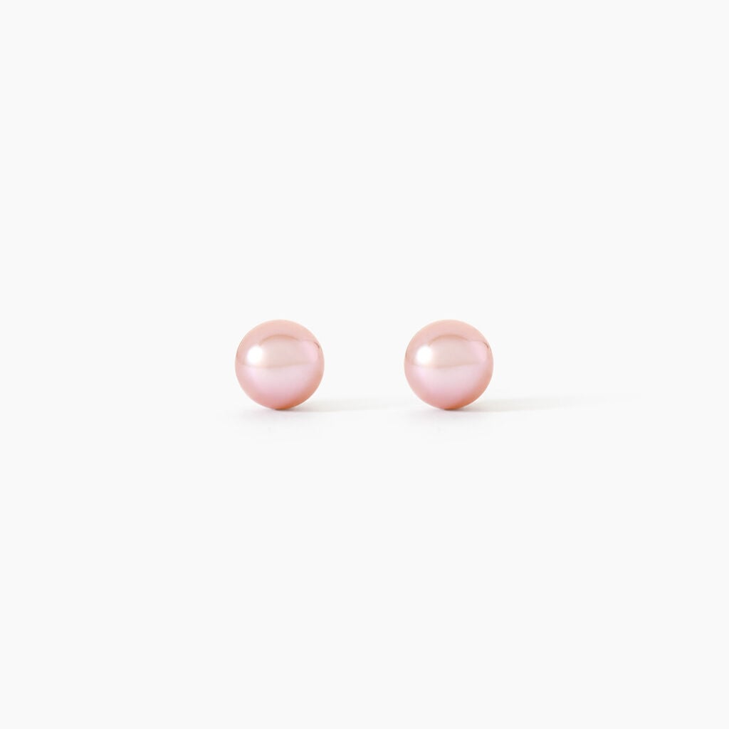 Boucles D'Oreilles Puces Bianca Or Jaune Perle De Culture - Boucles d'oreilles 18 carats Enfant | Histoire d&rsquo;Or