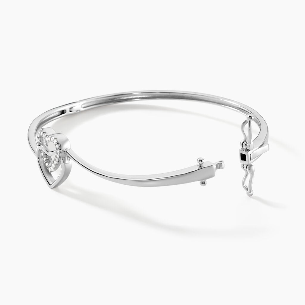 Bracelet Jonc Veronike Argent Blanc Oxyde De Zirconium - Bracelets Pierre Femme | Histoire d&rsquo;Or