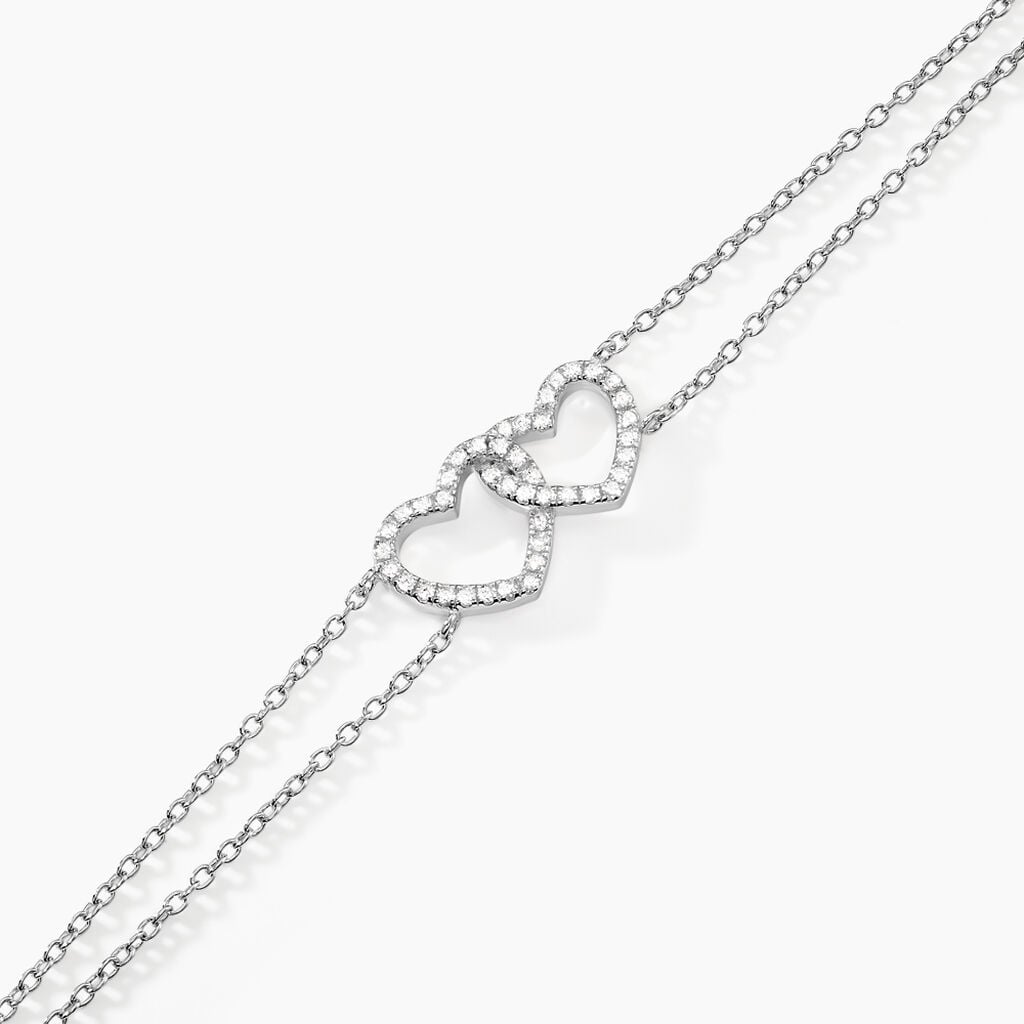 Bracelet Anne-ael Argent Blanc Oxyde De Zirconium - Bracelets Anneaux Entrelaces Femme | Histoire d&rsquo;Or