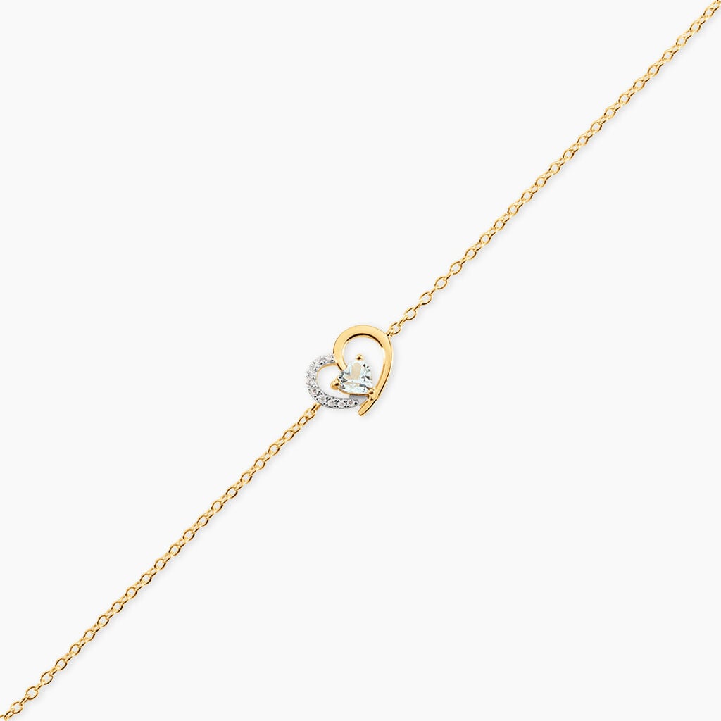 Bracelet Eliana Argent Dor&eacute; A L'Or 750/1000 Topaze Oxyde De Zirconium - Bracelets Pierre Femme | Histoire d&rsquo;Or