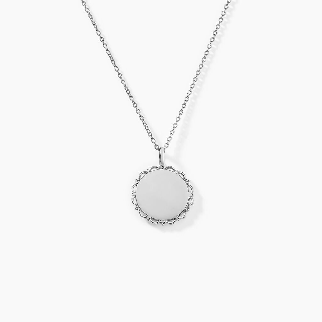Pendentif Molya Argent Blanc - Pendentifs gravables Femme | Histoire d&rsquo;Or