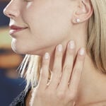Boucles D'oreilles Puces 4 Griffes Or Blanc Diamant Synthetique - Boucles d'oreilles 18 carats Femme | Histoire d&rsquo;Or