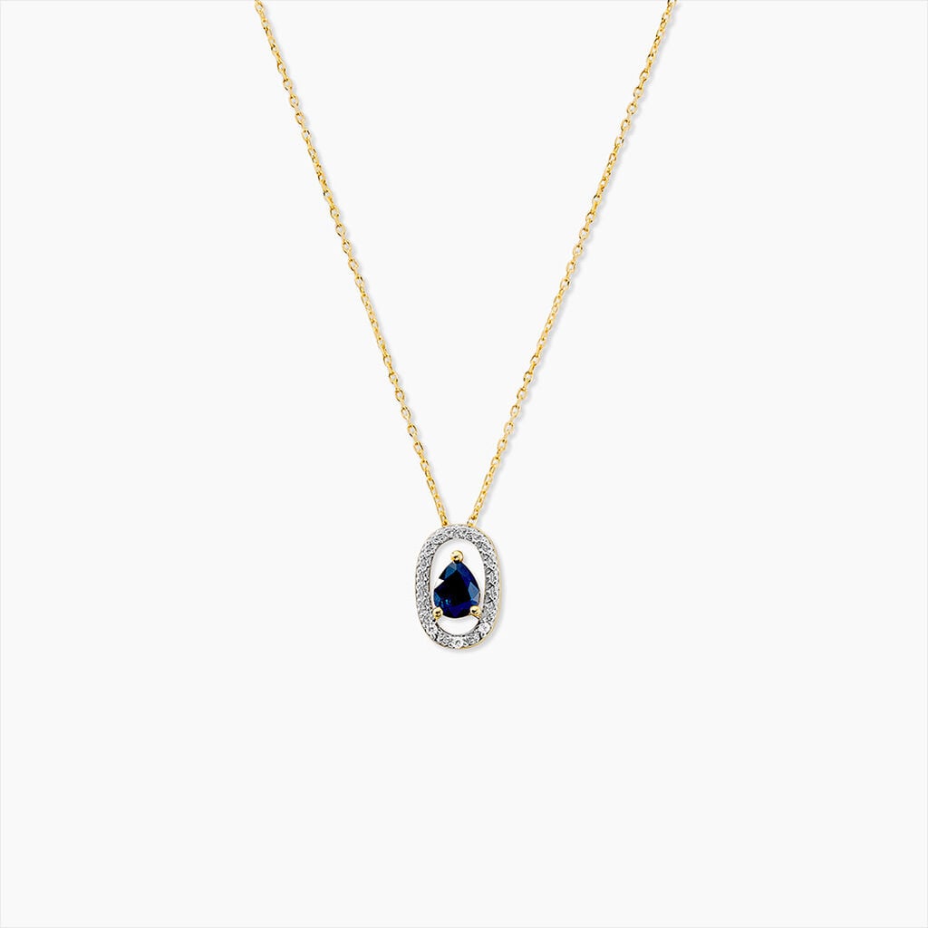 Collier Dorottya Or Jaune Saphir Diamant - Bijoux Pierres Pr&eacute;cieuses Femme | Histoire d&rsquo;Or