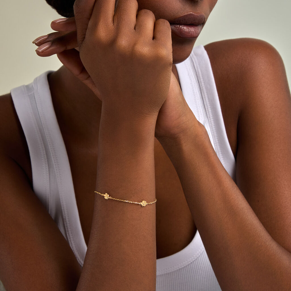 Bracelet Sakura Love Argent Dor&eacute; A L'Or 750/1000 - Bijoux sans pierre Femme | Histoire d&rsquo;Or