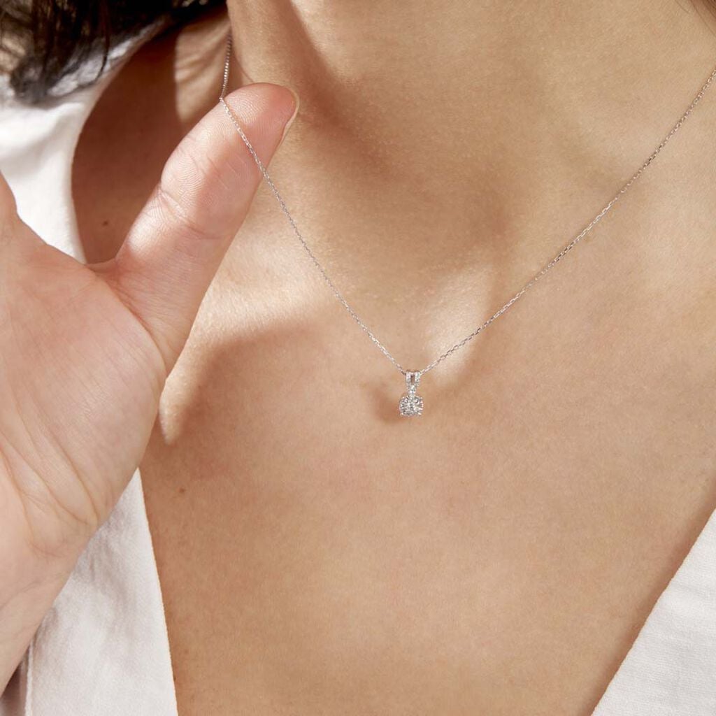 Collier Orphee Or Blanc Diamant - Bijoux Pierres Pr&eacute;cieuses Femme | Histoire d&rsquo;Or