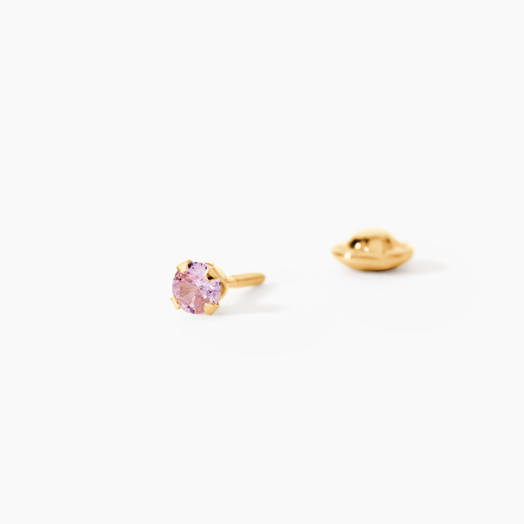 Boucles D'oreilles Puces Pepita Or Jaune Oxyde De Zirconium - Boucles d'oreilles 18 carats Famille | Histoire d&rsquo;Or
