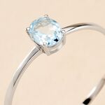 Bague Valentino Or Blanc Topaze - Bagues de fian&ccedil;ailles ovale Femme | Histoire d&rsquo;Or
