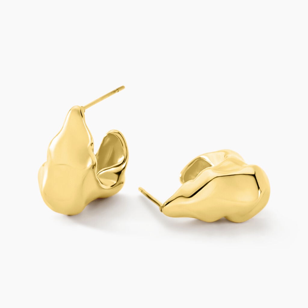 Boucles D'oreilles Siofra Acier Jaune - Cr&eacute;oles fantaisie Femme | Histoire d&rsquo;Or
