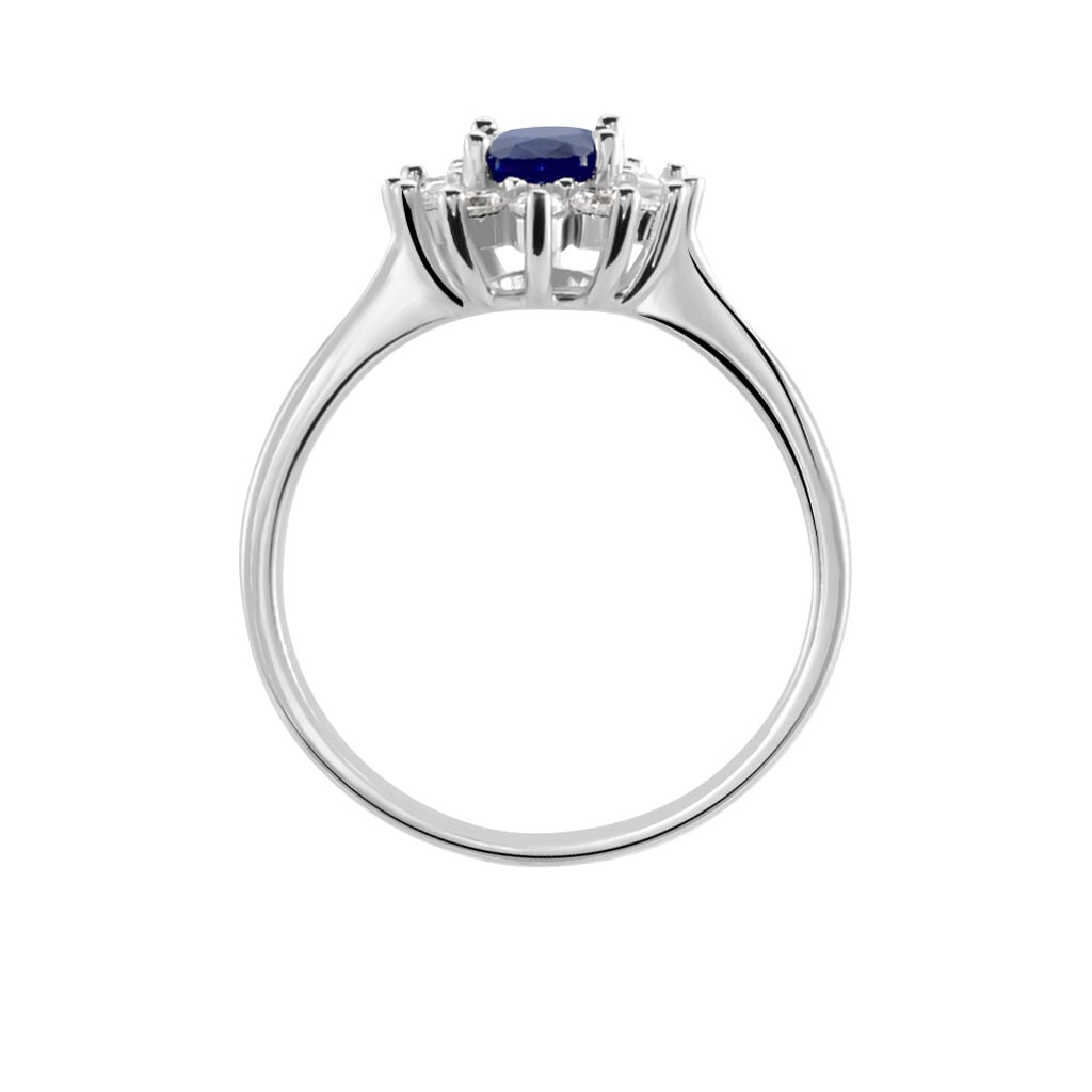Bague Solitaire Perez Argent Blanc Oxyde De Zirconium - Bagues de fian&ccedil;ailles ovale Femme | Histoire d&rsquo;Or