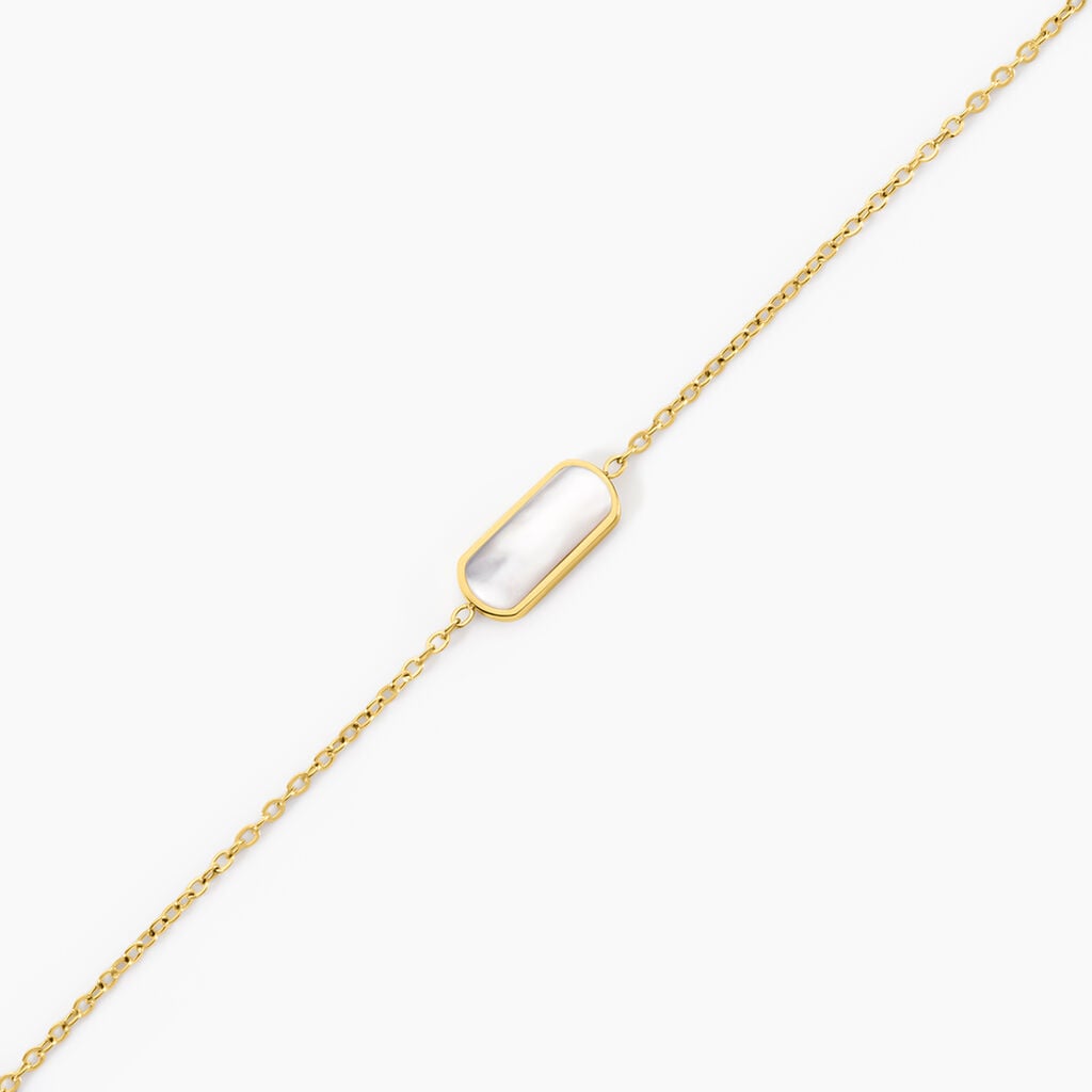 Bracelet Jazz Acier Jaune Nacre - Bracelets Pierre Femme | Histoire d&rsquo;Or