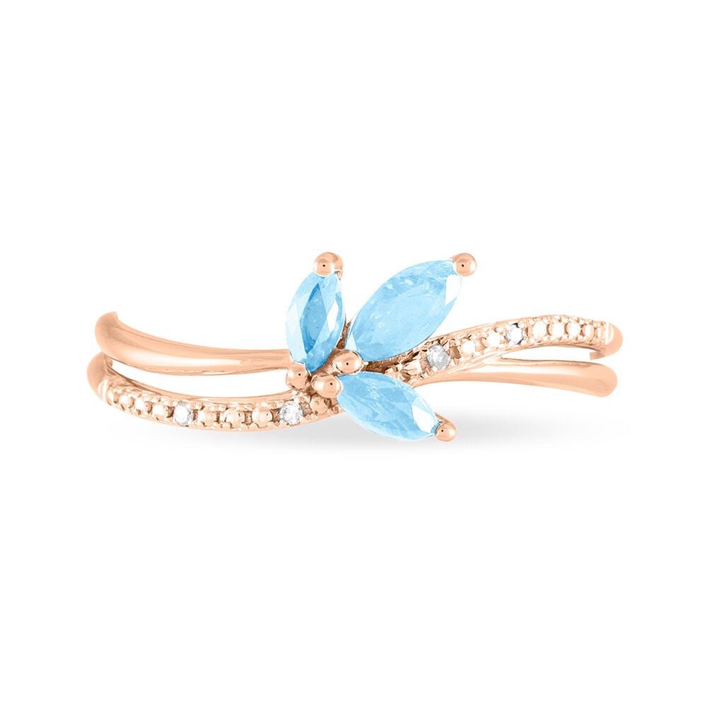 Bague Angie Or Rose Topaze Et Diamant - Bagues pierres fines Femme | Histoire d&rsquo;Or