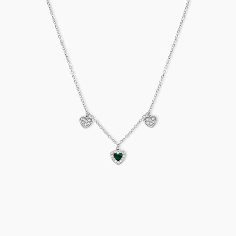 Collier Serment D'Argent Argent Blanc Malachite Oxyde De Zirconium - Colliers pierre Femme | Histoire d&rsquo;Or