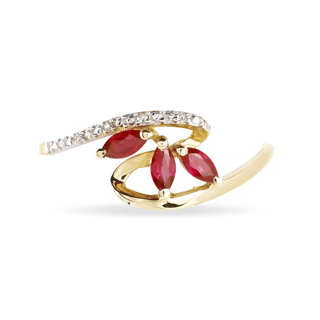 Bague Naceira Or Bicolore Rubis Et Diamant - Bagues pierres pr&eacute;cieuses Femme | Histoire d&rsquo;Or