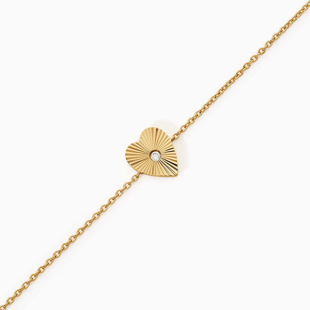 Bracelet Minie Argent Dor&eacute; A L'Or 750/1000 Oxyde De Zirconium - Bracelets Pierre Femme | Histoire d&rsquo;Or