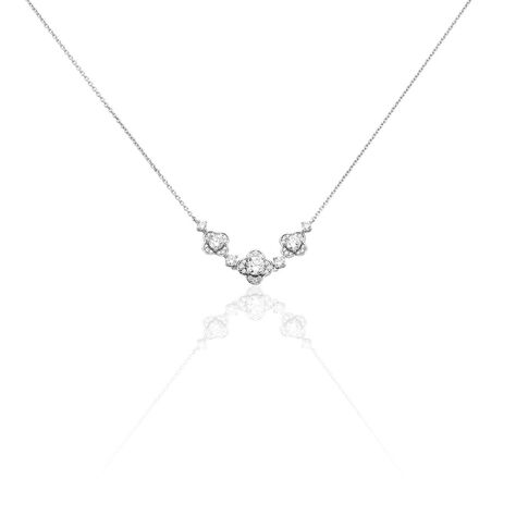 Collier Edyta Argent Blanc Oxyde De Zirconium - Bijoux avec pierres Femme | Histoire d&rsquo;Or