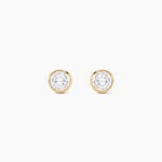 Boucles D'oreilles Puces Elda Serti Clos Or Jaune Oxyde De Zirconium - Boucles d'oreilles empierr&eacute;es Femme | Histoire d&rsquo;Or