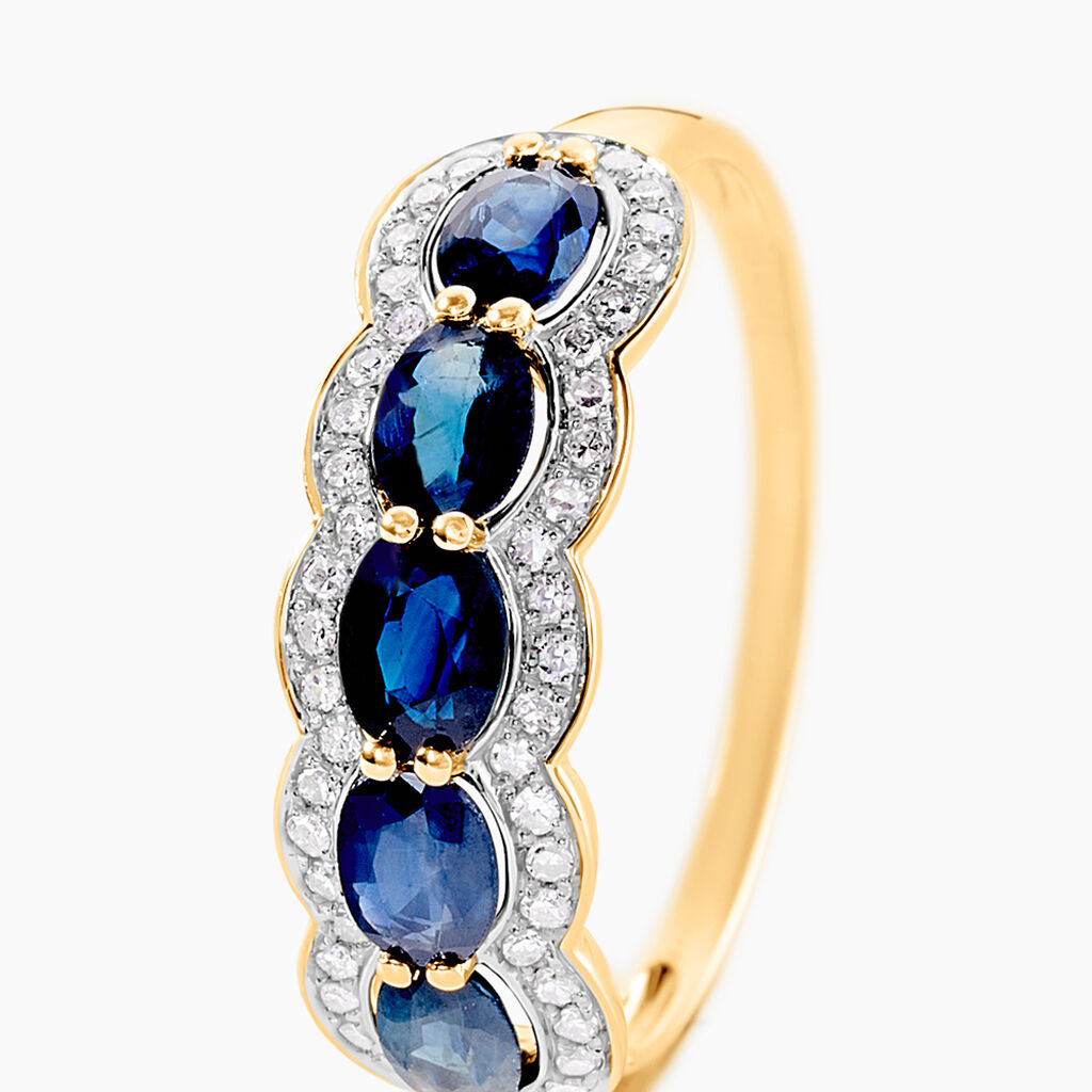 Bague Margaux Or Jaune Saphir Et Diamant - Bagues pierres pr&eacute;cieuses Femme | Histoire d&rsquo;Or