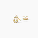 Boucles D'Oreilles Puces Elona Argent Dor&eacute; A L'Or 750/1000 Oxyde De Zirconium - Boucles d'oreilles empierr&eacute;es Enfant | Histoire d&rsquo;Or