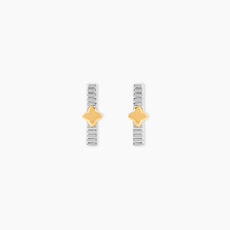 Boucles D'Oreilles Puces Or Jaune Argent Blanc - Clous d'oreilles Femme | Histoire d&rsquo;Or