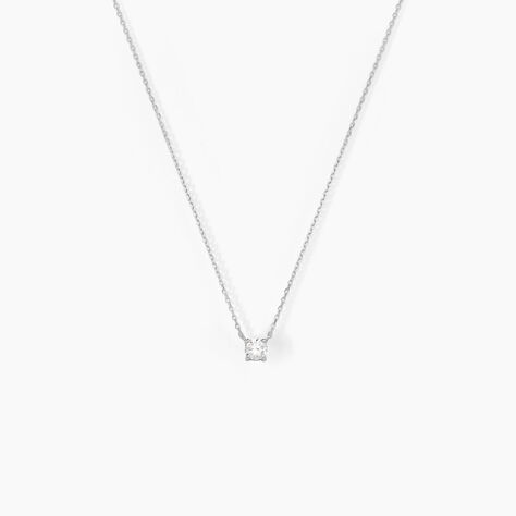 Collier Or Blanc One Diamant - Bijoux Pierres Pr&eacute;cieuses Femme | Histoire d&rsquo;Or