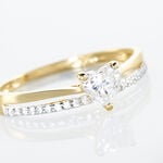 Bague Serafine Or Jaune Oxyde De Zirconium - Bagues de fian&ccedil;ailles ronde Femme | Histoire d&rsquo;Or