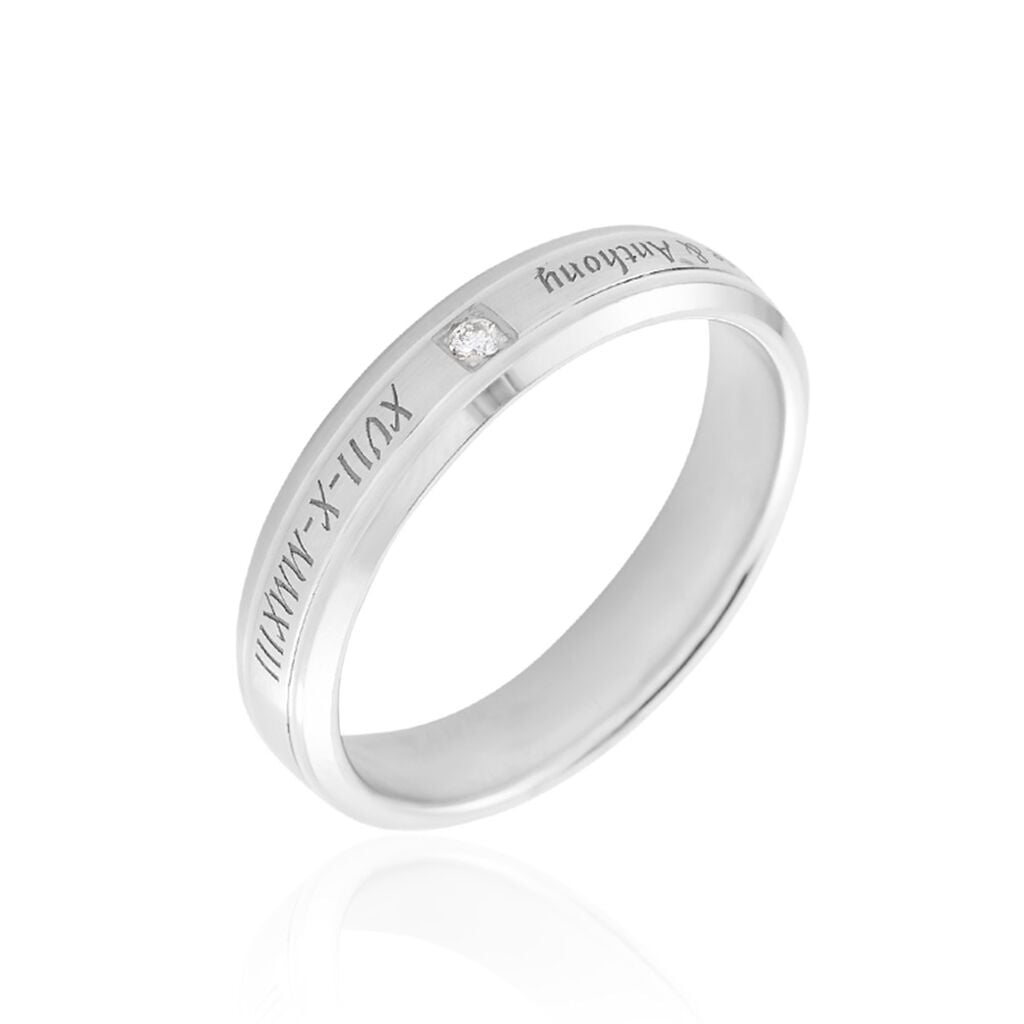 Alliance Romaine Or Blanc Diamant - Alliances avec pierres Famille | Histoire d&rsquo;Or