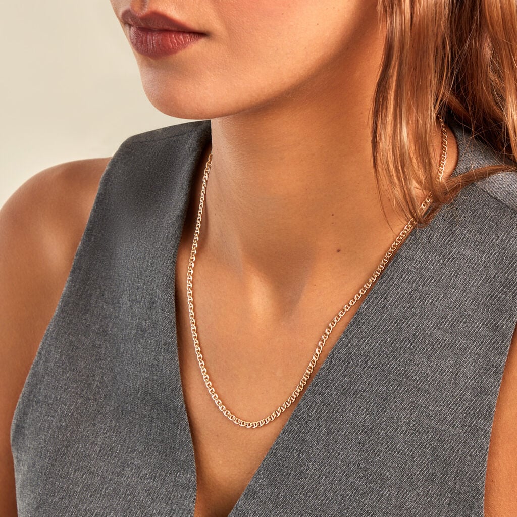 Collier Or Jaune Capucin Maille Marine - Anniversaire Femme | Histoire d&rsquo;Or