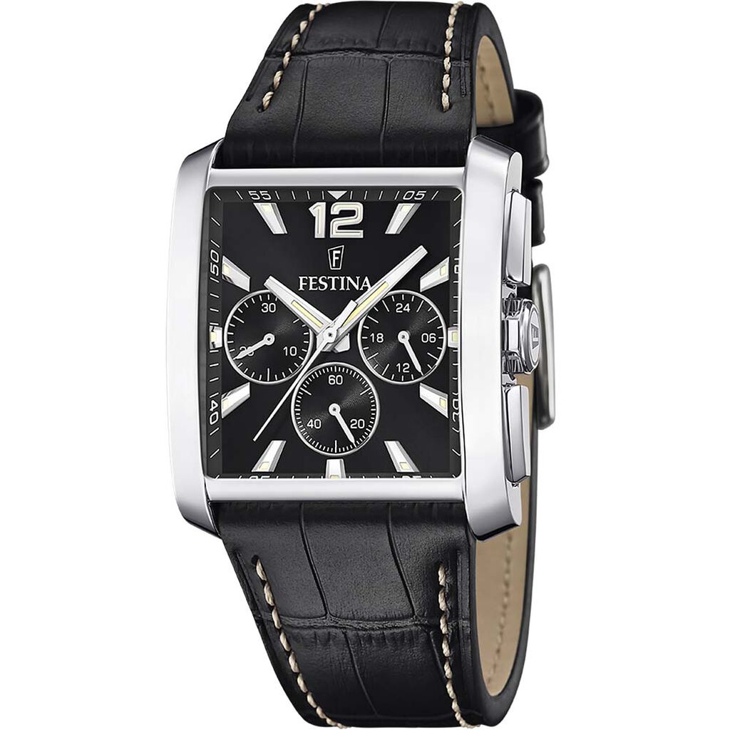 Montre Festina On The Square Chrono Noir - Montres chronographes Homme | Histoire d&rsquo;Or