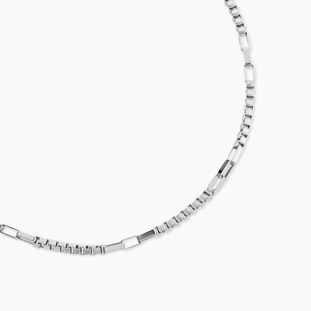 Collier M&eacute;tal Acier Blanc - Colliers fantaisie Homme | Histoire d&rsquo;Or